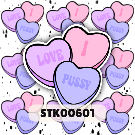 I Love Puss Stickers