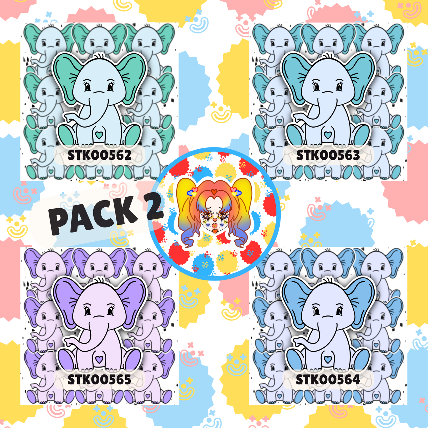 Pretty Elephant Stickers