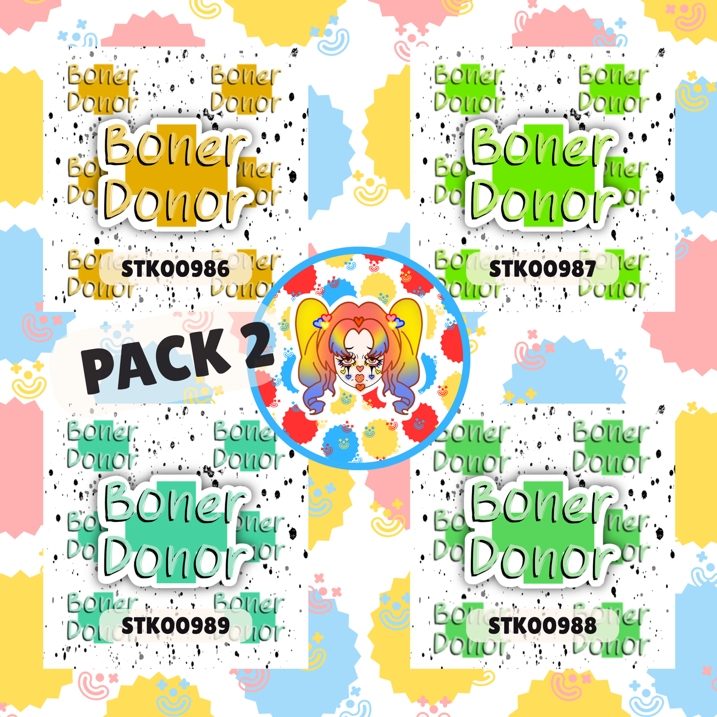 Boner Donor Stickers