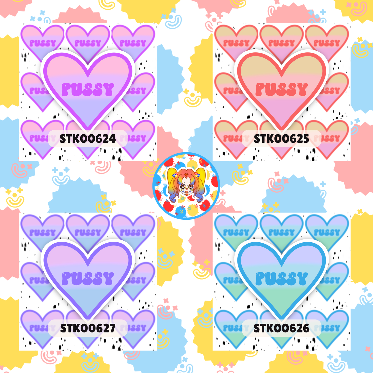 I Love Puss Stickers