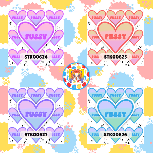 I Love Puss Stickers