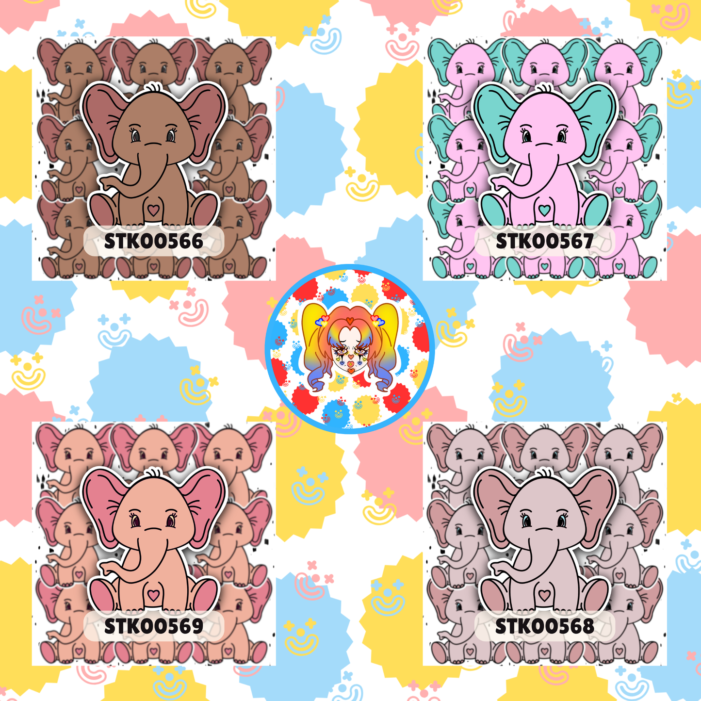 Pretty Elephant Stickers