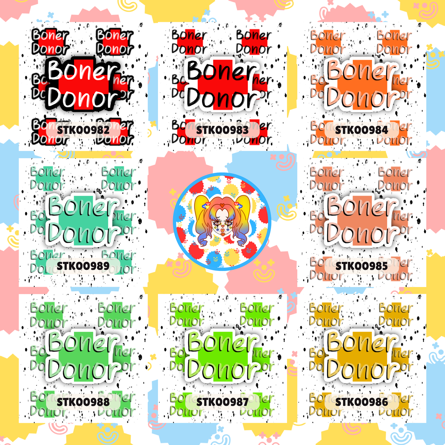 Boner Donor Stickers