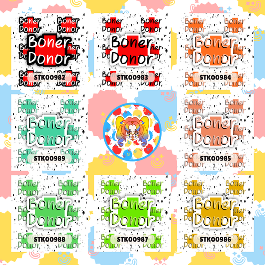 Boner Donor Stickers