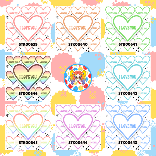 I Love You Stickers