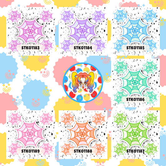 Pastel Spiderweb Stickers
