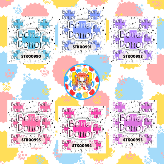 Boner Donor Stickers
