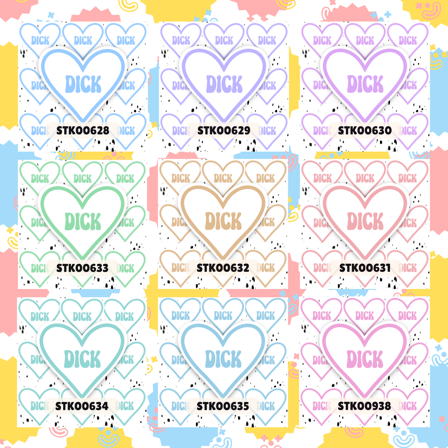 I Love Dihh Stickers