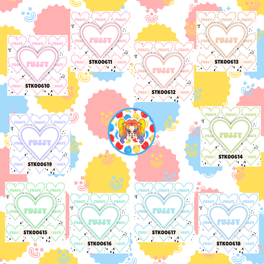 I Love Puss Stickers