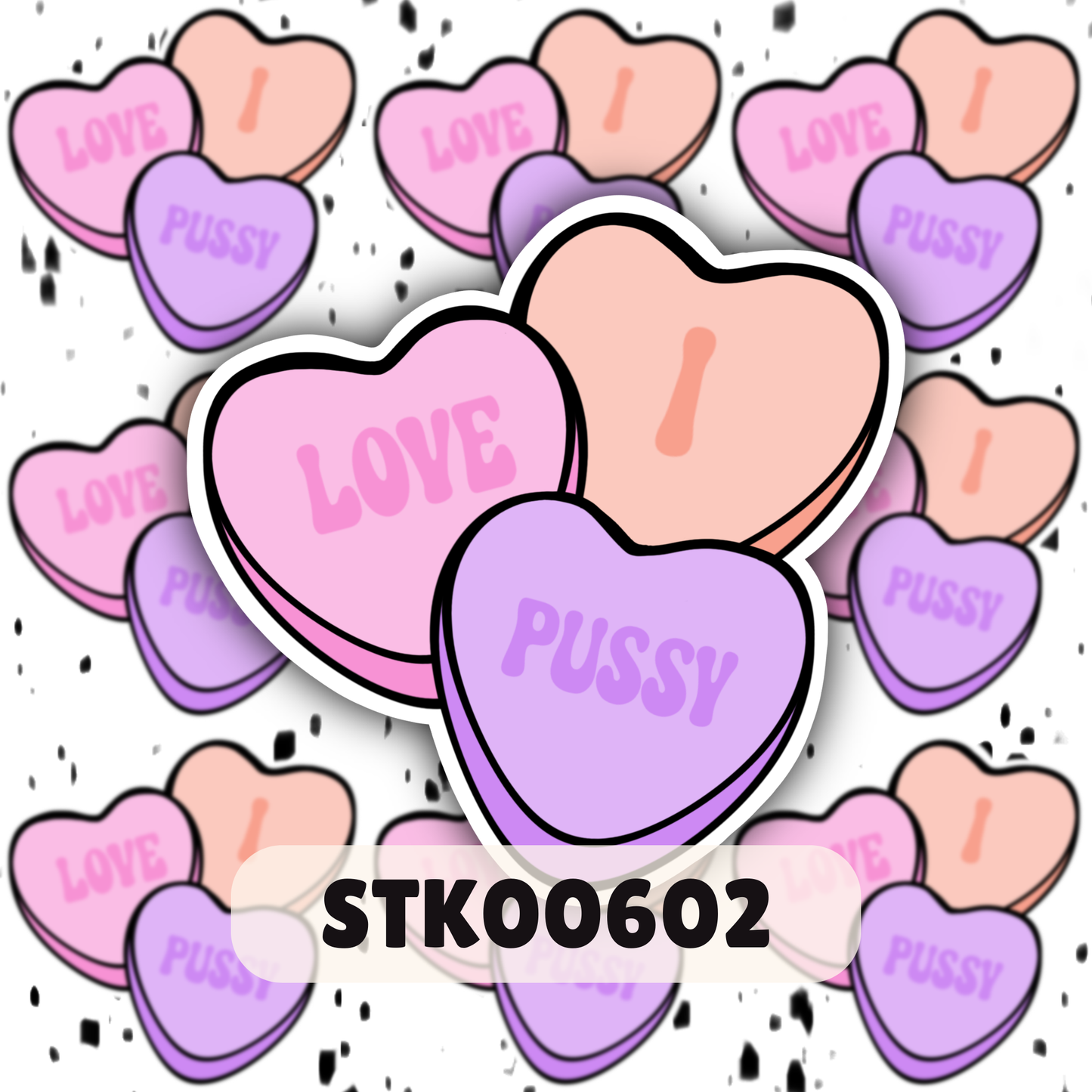 I Love Puss Stickers