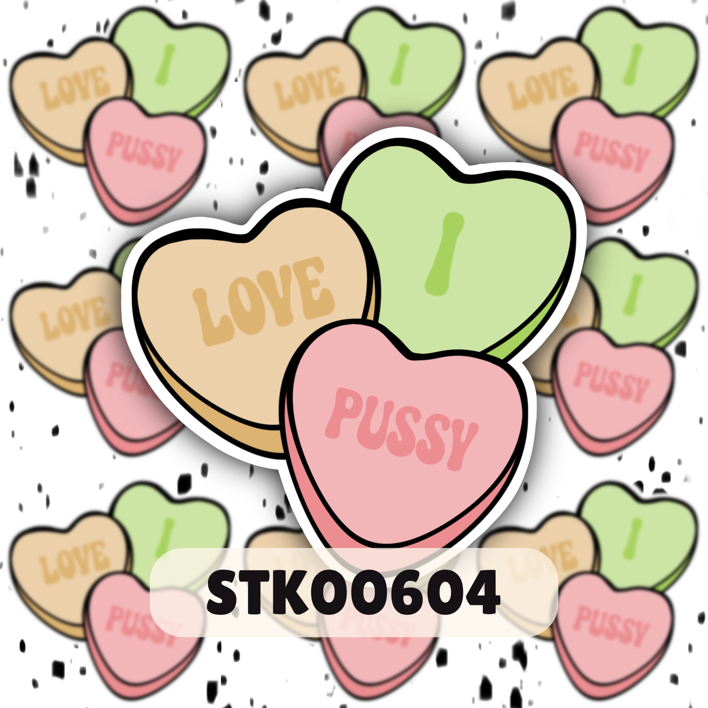 I Love Puss Stickers