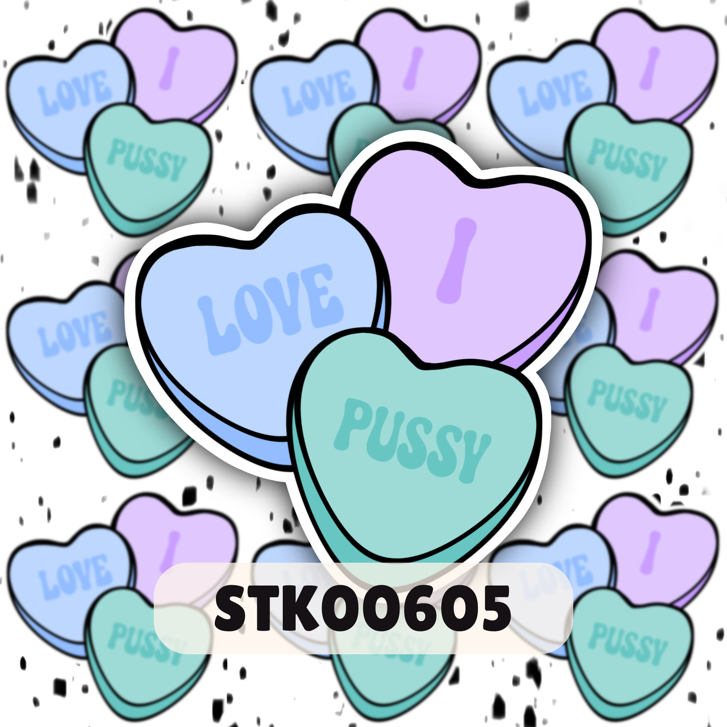 I Love Puss Stickers