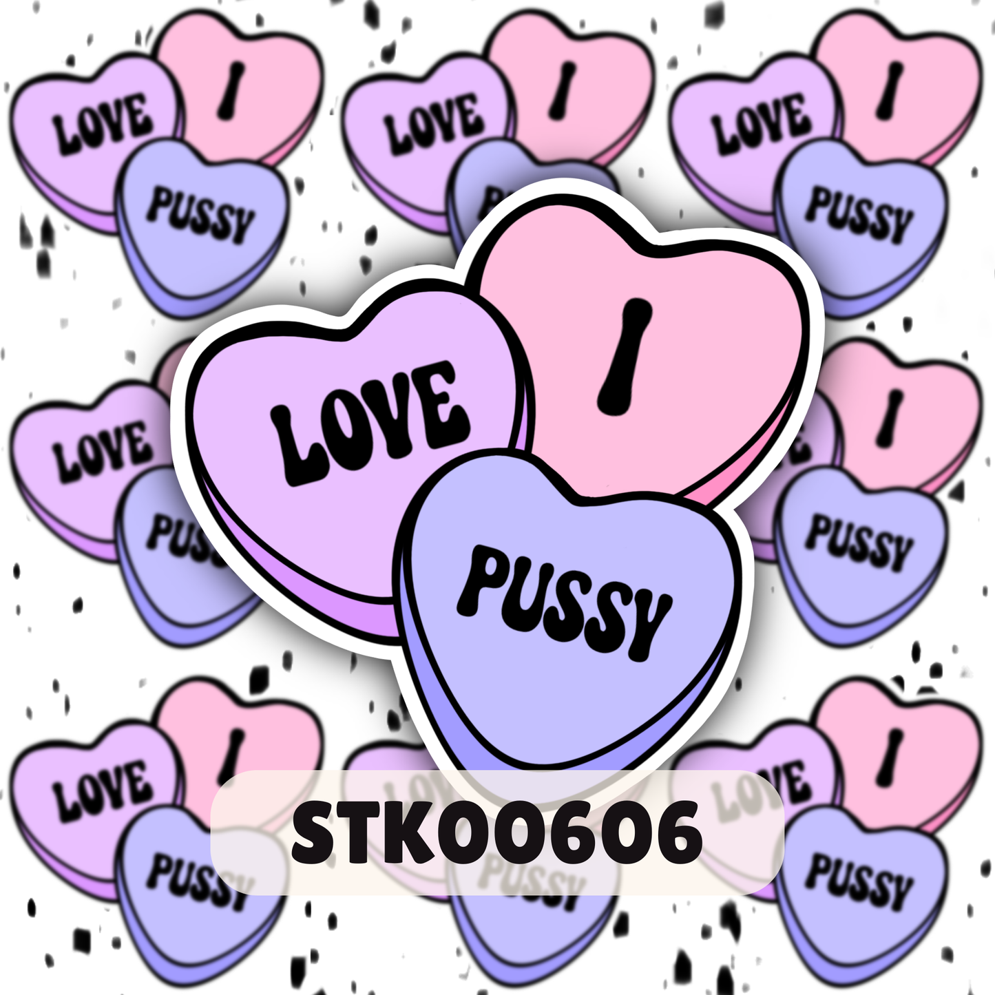 I Love Puss Stickers