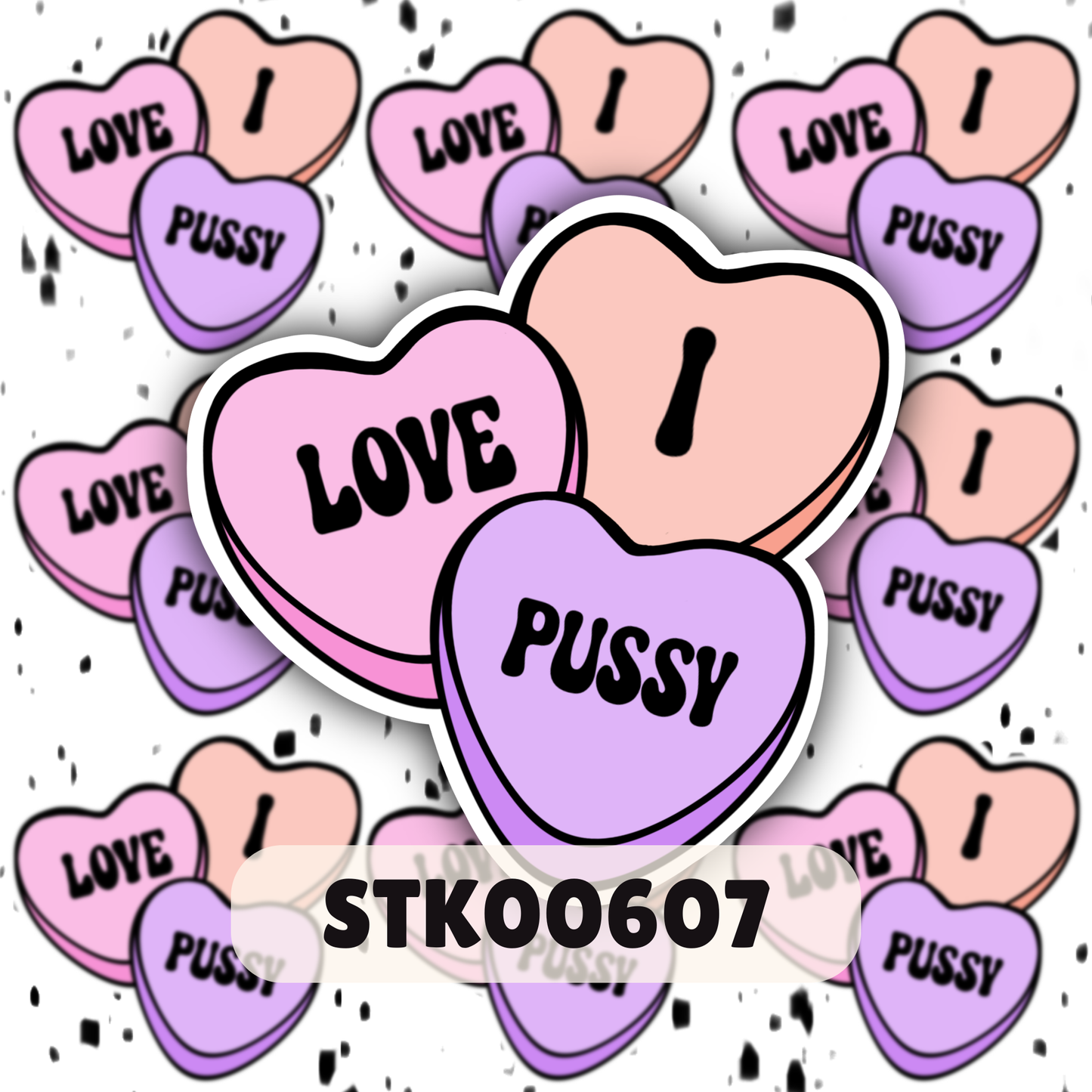 I Love Puss Stickers