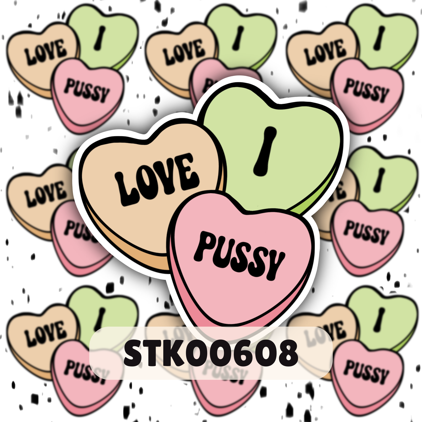 I Love Puss Stickers