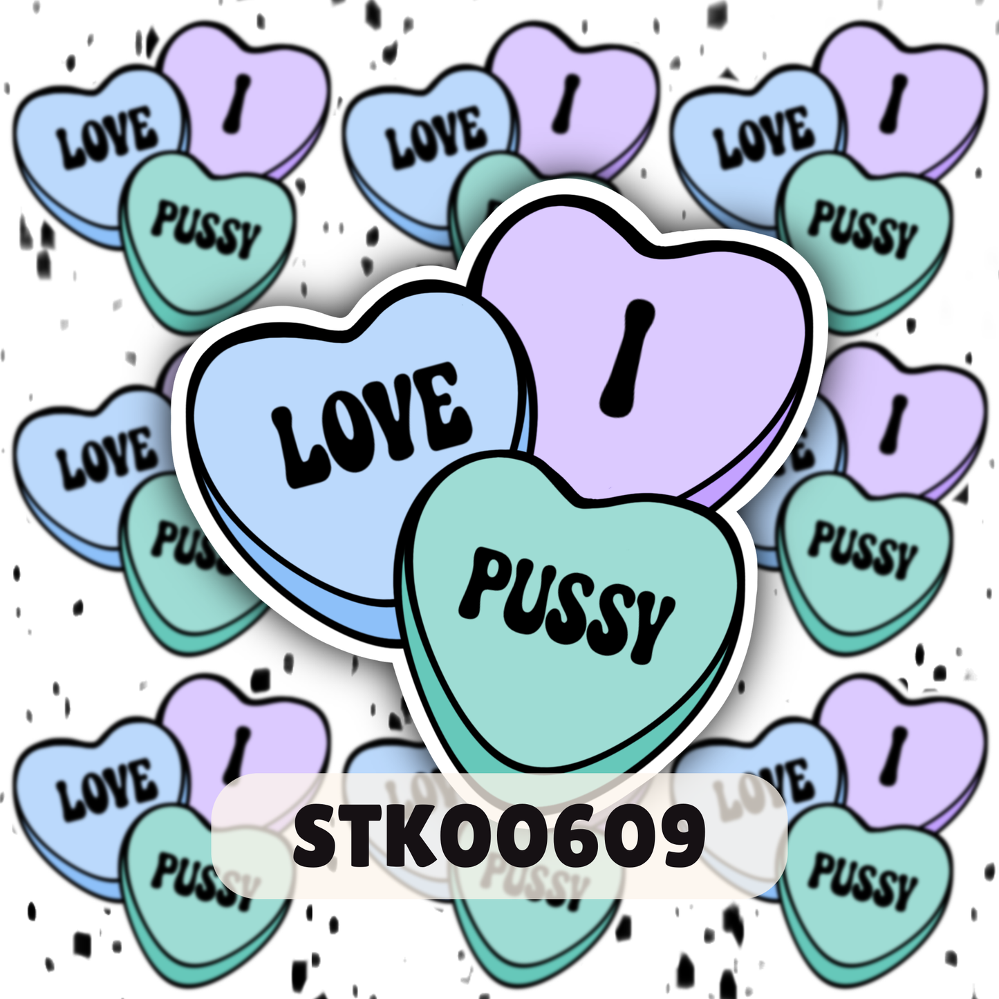 I Love Puss Stickers