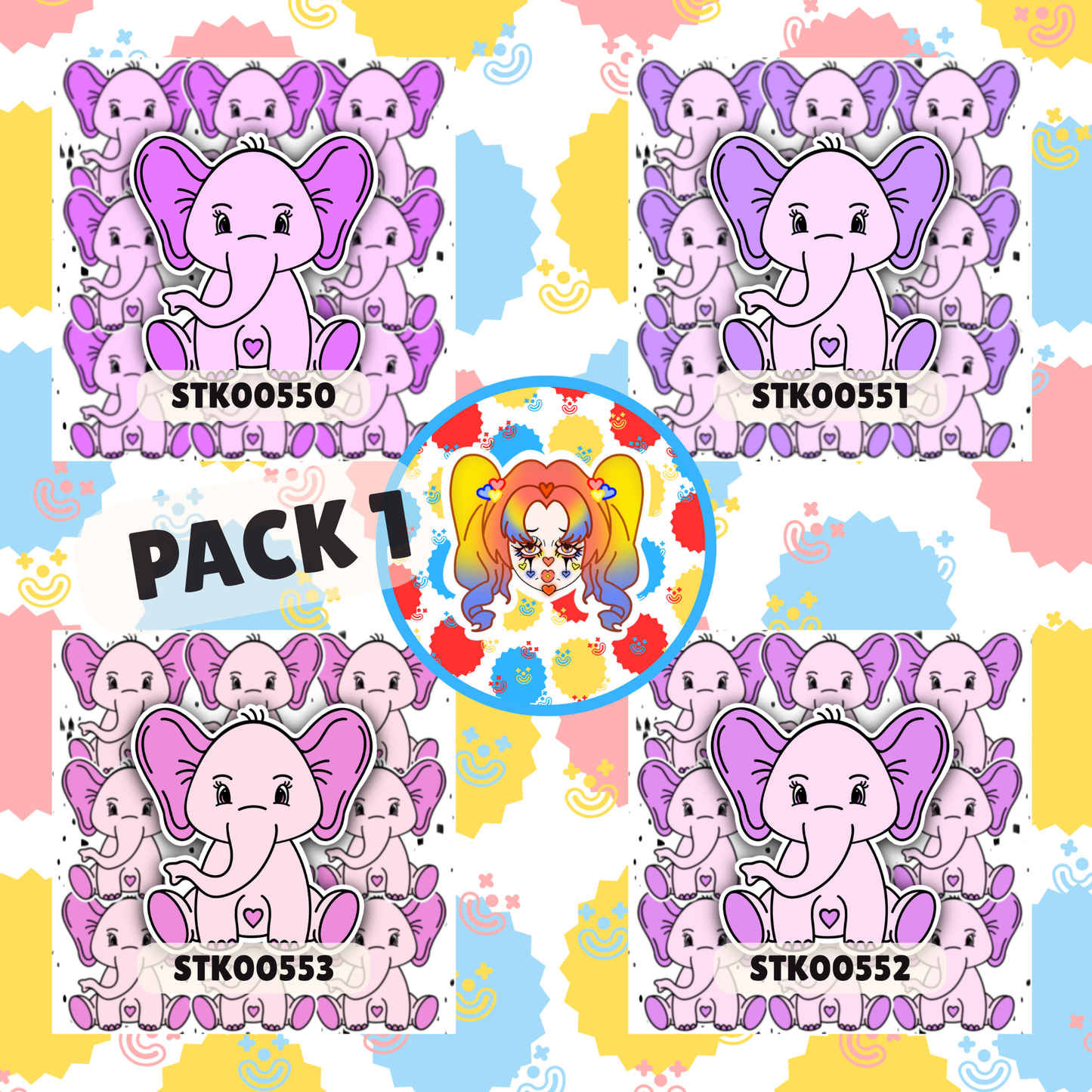 Pretty Elephant Stickers
