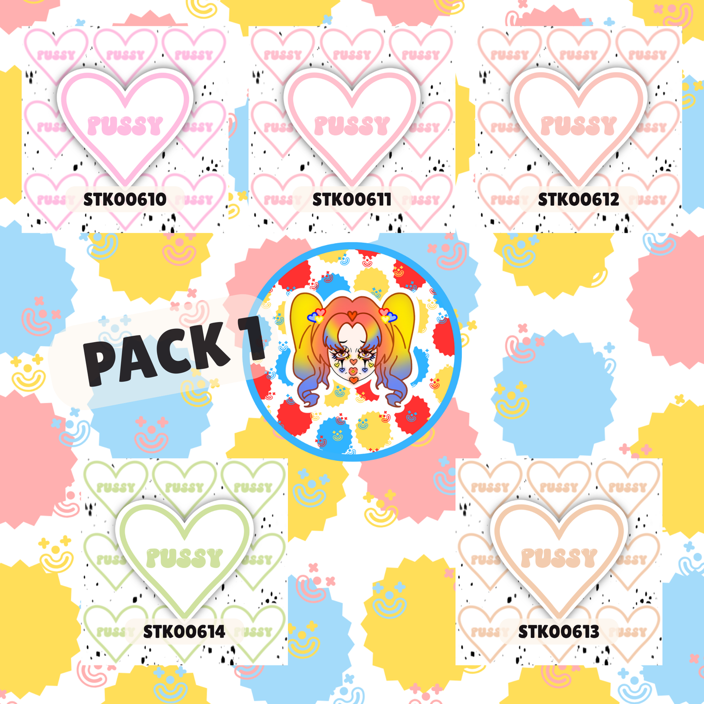 I Love Puss Stickers