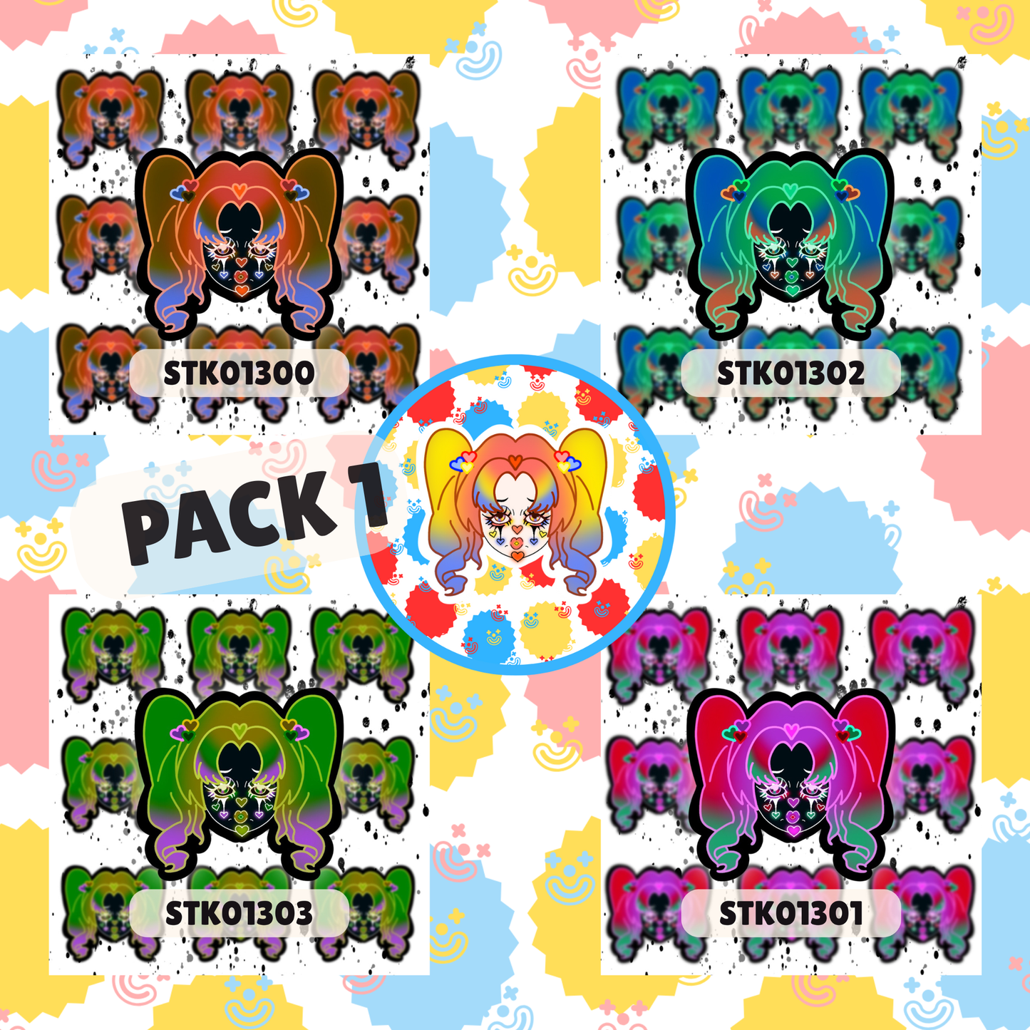 Clown Girl Stickers