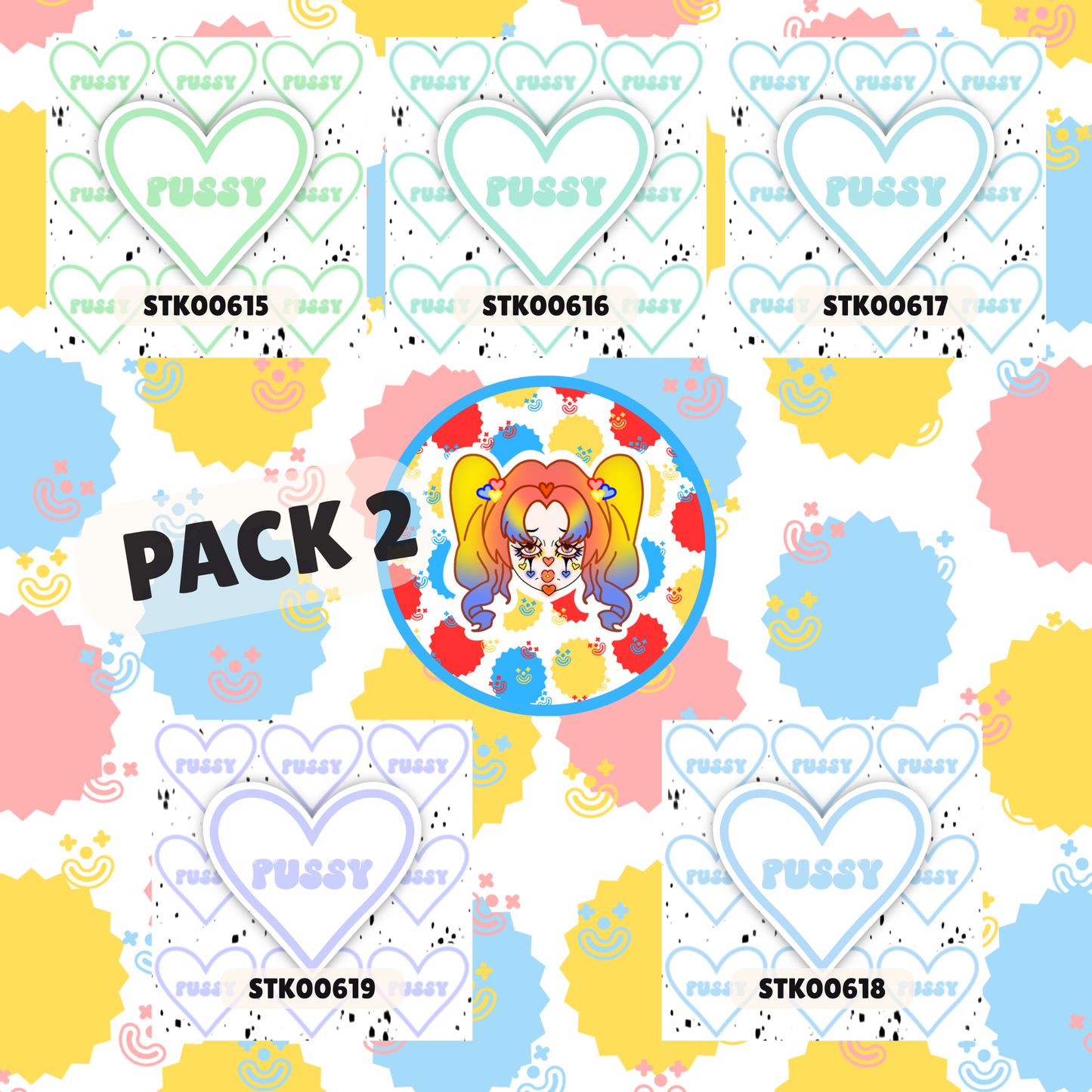 I Love Puss Stickers