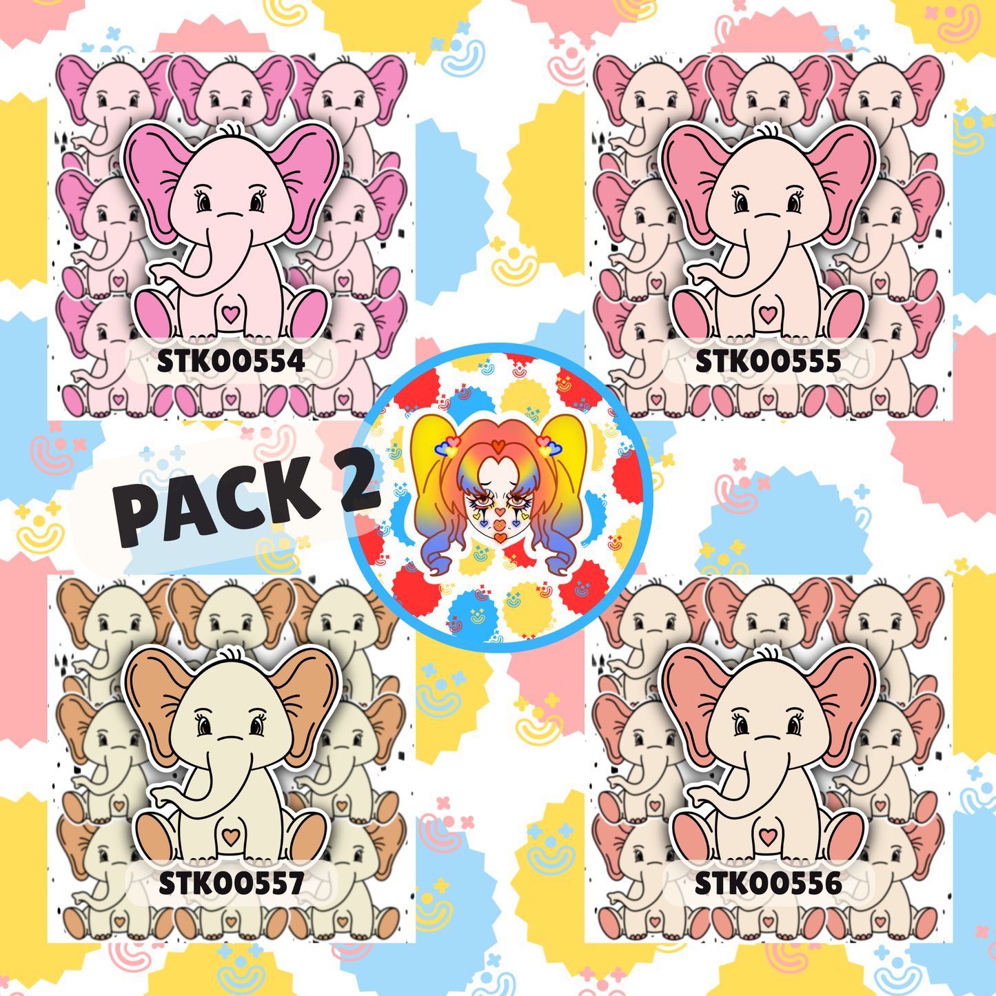 Pretty Elephant Stickers
